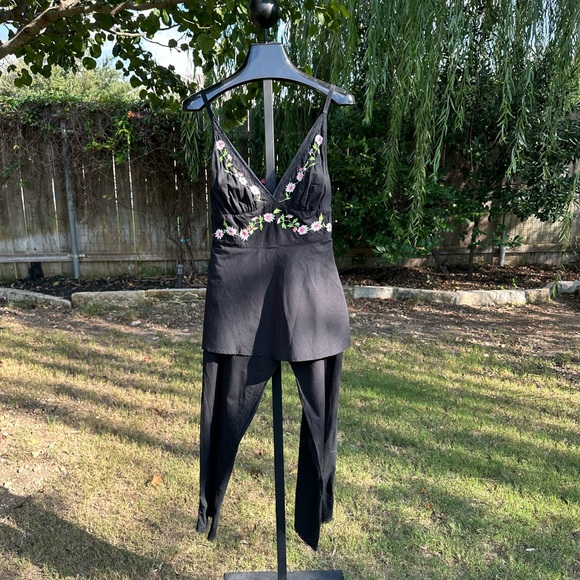 Betsy Johnson Embroidered Pajama Set-M!-RARE - Picture 2 of 6